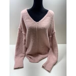 Miracle Women’s Soft Feminine Sweater Sz M/L Slouchy V Neck Oversized Romantic